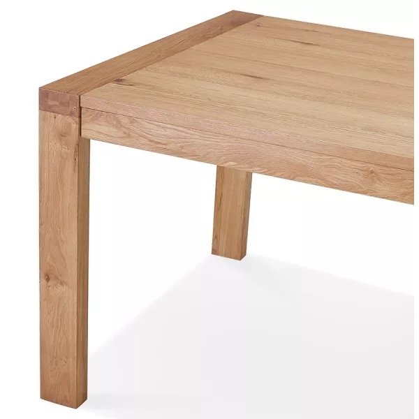 Table à manger extensible en chêne FLORA (finition naturel) (100x200-280 cm)