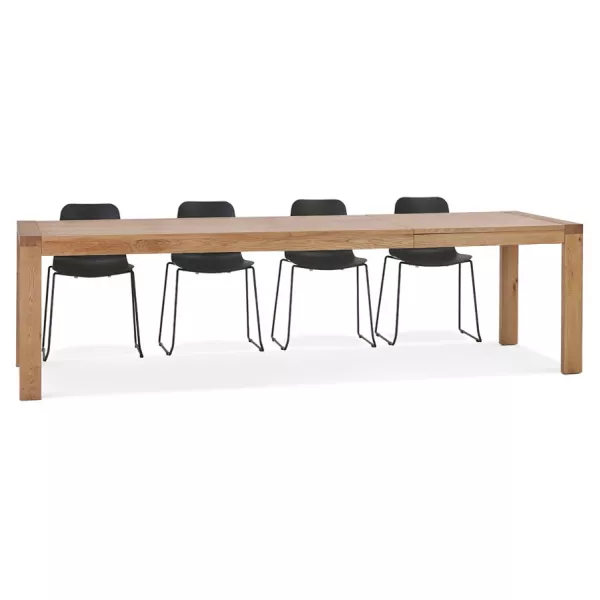 Table à manger extensible en chêne FLORA (finition naturel) (100x200-280 cm)