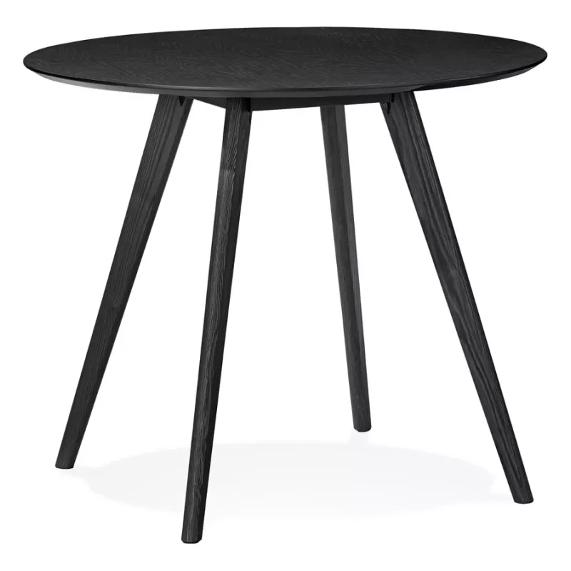 Round dining table industrial design ALICIA (Ø 90 cm) (black) to associate with Contemporary Leather Tables