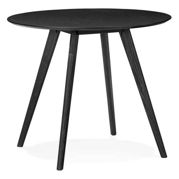 Round dining table industrial design ALICIA (Ø 90 cm) (black) to associate with Contemporary Leather Tables