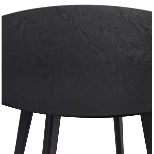 Mesa de comedor redonda diseño industrial ALICIA (Ø 90 cm) (negro) asociarse con Mesas cómodas para oficina