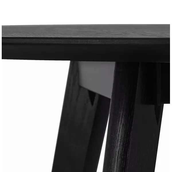 Table à manger ronde design industriel ALICIA (Ø 90 cm) (noir) à associer à Tables De Cuisine Fonctionnelles Et Stylées