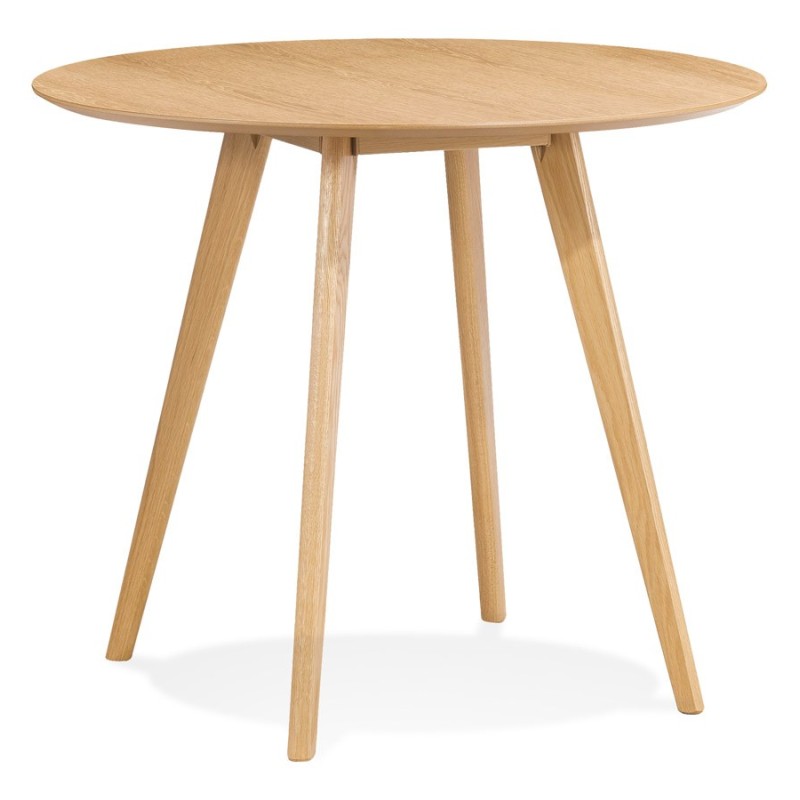 Table à manger ronde design scandinave ALICIA (Ø 90 cm) (naturel)