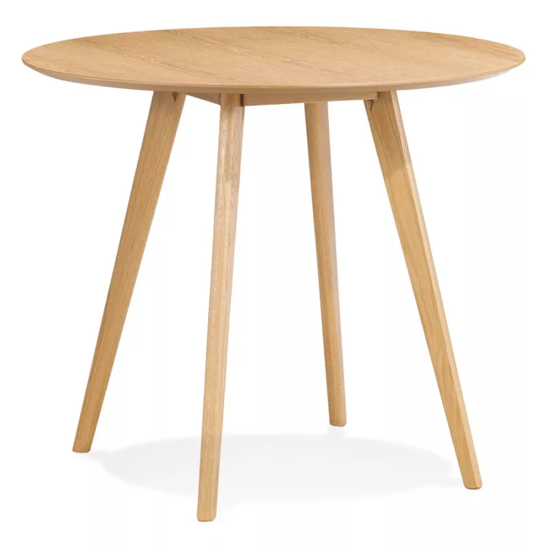 Table à manger ronde design scandinave ALICIA (Ø 90 cm) (naturel)