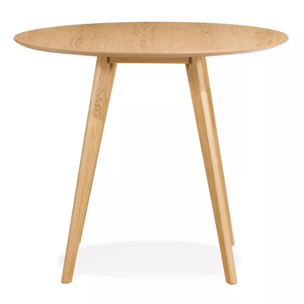 Table à manger ronde design scandinave ALICIA (Ø 90 cm) (naturel)