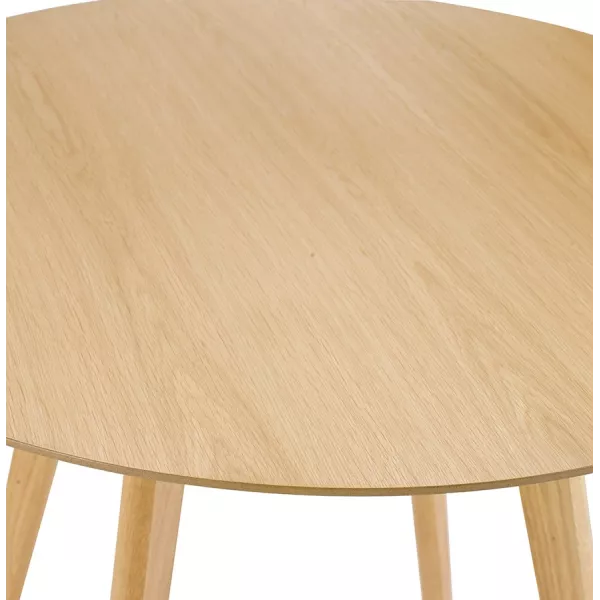 Table à manger ronde design scandinave ALICIA (Ø 90 cm) (naturel)