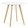 Table à manger ronde design scandinave ALICIA (Ø 90 cm) (blanc)