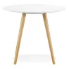 Table à manger ronde design scandinave ALICIA (Ø 90 cm) (blanc)