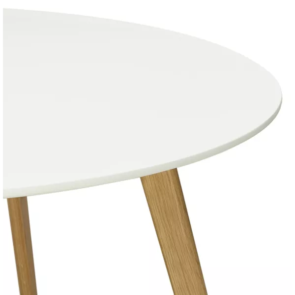 Table à manger ronde design scandinave ALICIA (Ø 90 cm) (blanc)