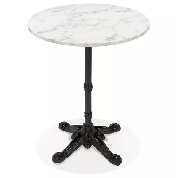 Table d'appoint design ronde effet marbre CELESTE (Ø 60 cm) (blanc)