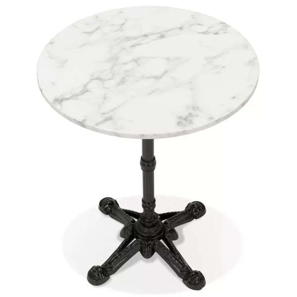 Table d'appoint design ronde effet marbre CELESTE (Ø 60 cm) (blanc)