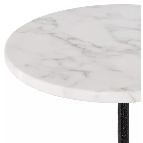 Table d'appoint design ronde effet marbre CELESTE (Ø 60 cm) (blanc)