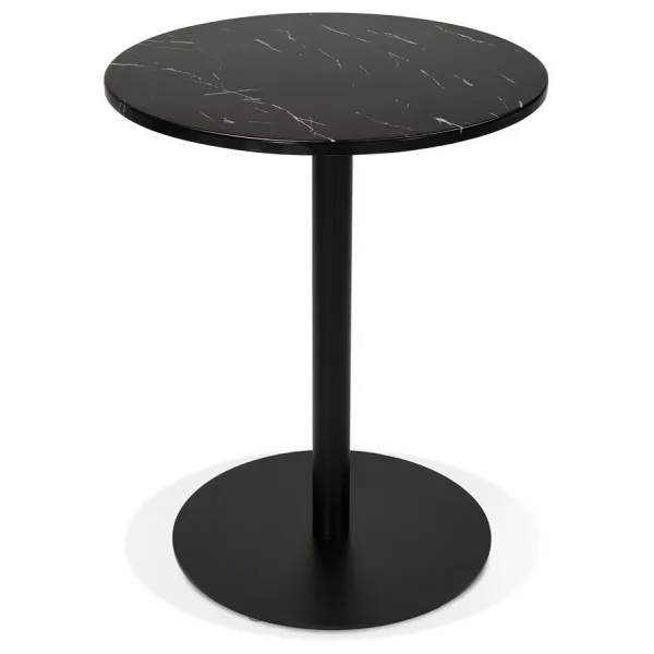 Table d'appoint design ronde effet marbre GASTON (Ø 60 cm) (noir)