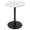 Table d'appoint design ronde effet marbre GASTON (Ø 60 cm) (blanc)