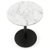 Table d'appoint design ronde effet marbre GASTON (Ø 60 cm) (blanc)