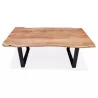 Table à manger en bois massif d'acacia LANA (90x160 cm) (finition naturel)