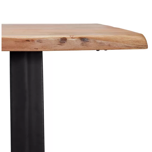 Table à manger en bois massif d'acacia LANA (90x160 cm) (finition naturel)