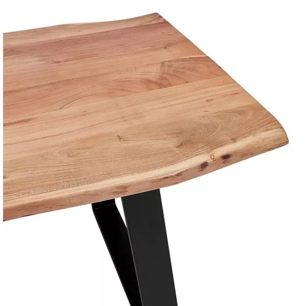 Table à manger en bois massif d'acacia LANA (90x160 cm) (finition naturel)