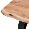 Table à manger en bois massif d'acacia LANA (90x160 cm) (finition naturel)