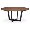 Table à manger ronde design pied noir WANNY (Ø 120 cm) (noyer)