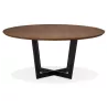 Table à manger ronde design pied noir WANNY (Ø 120 cm) (noyer)