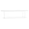 Table à manger extensible en bois et pieds métal blanc JUANA (170-270x100 cm) (blanc mat)