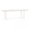 Table à manger extensible en bois et pieds métal blanc MARIE (170-270x100 cm) (blanc)