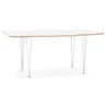 Table à manger extensible en bois et pieds métal blanc MARIE (170-270x100 cm) (blanc)