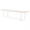 Table à manger extensible en bois et pieds métal blanc MARIE (170-270x100 cm) (blanc)