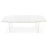 Table à manger extensible en bois et pieds métal blanc MARIE (170-270x100 cm) (blanc)