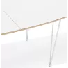 Table à manger extensible en bois et pieds métal blanc MARIE (170-270x100 cm) (blanc)