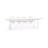 Table à manger extensible en bois et pieds métal blanc MARIE (170-270x100 cm) (blanc)