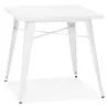 Table à manger industrielle carré ALBANE (76x76 cm) (blanc)