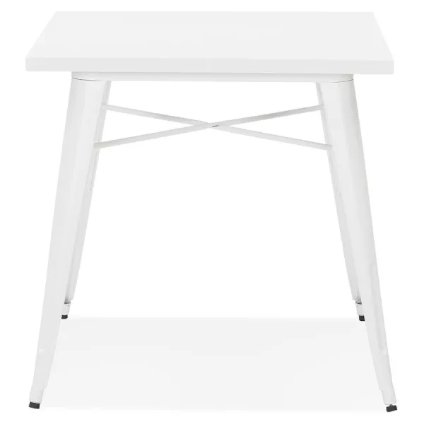 Table à manger industrielle carré ALBANE (76x76 cm) (blanc)