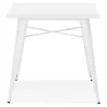 Table à manger industrielle carré ALBANE (76x76 cm) (blanc)