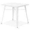 Table à manger industrielle carré ALBANE (76x76 cm) (blanc)