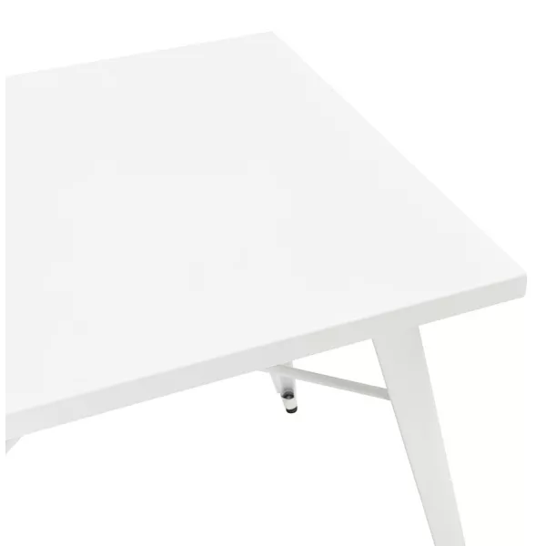 Table à manger industrielle carré ALBANE (76x76 cm) (blanc)