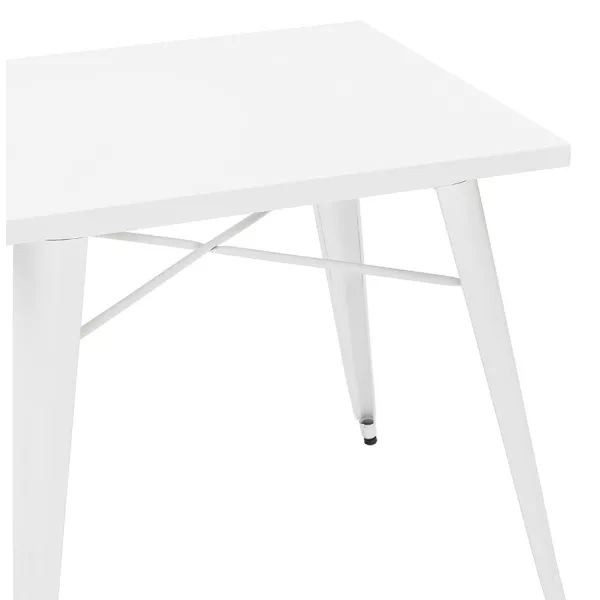 Table à manger industrielle carré ALBANE (76x76 cm) (blanc)