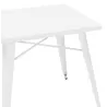 Table à manger industrielle carré ALBANE (76x76 cm) (blanc)