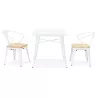 Table à manger industrielle carré ALBANE (76x76 cm) (blanc)