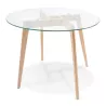 Round glass dining table JALAN (Ø 100 cm) (transparent) to associate with Rattan Tables For A Natural Style