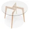 Mesa de comedor redonda de cristal JALAN (Ø 100 cm) (transparente) asociarse con Mesas de madera maciza de alta calidad.