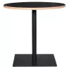 Table de repas design ronde pied métal thermolaqué FLANELLE (Ø 80 cm)  (noir)