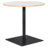 Table de repas design ronde pied métal thermolaqué FLANELLE (Ø 80 cm)  (blanc)