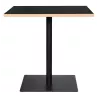 Table de repas design carrée pied métal thermolaqué FLANELLE (80x80 cm) (noir)