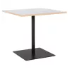 Table de repas design carrée pied métal thermolaqué FLANELLE  (80x80 cm) (blanc)