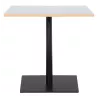 Table de repas design carrée pied métal thermolaqué FLANELLE  (80x80 cm) (blanc)