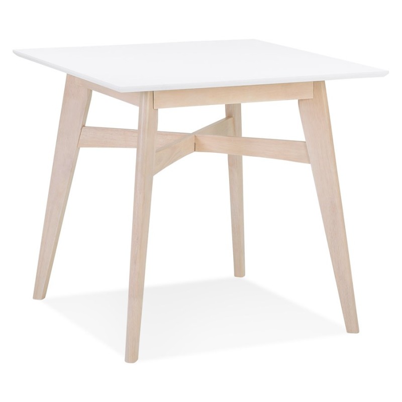 Table de repas design carré en bois MARTIAL (80x80 cm) (blanc)