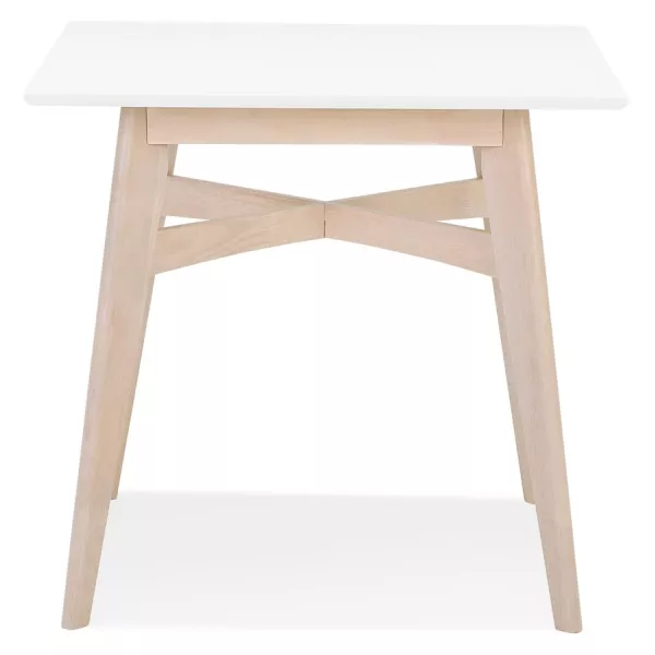 Table de repas design carré en bois MARTIAL (80x80 cm) (blanc)