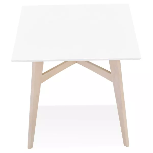 Table de repas design carré en bois MARTIAL (80x80 cm) (blanc)